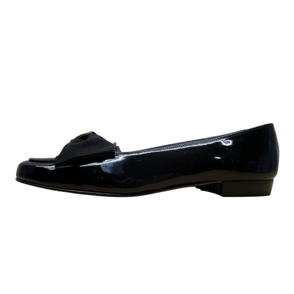 Salvatore Ferragamo Vara Bow Loafers Black Patent Leather - Size 6.5 2A (Narrow) - Picture 3 of 8